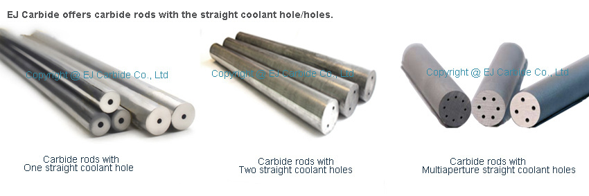 Cemented carbide rods with one straight coolant hole 